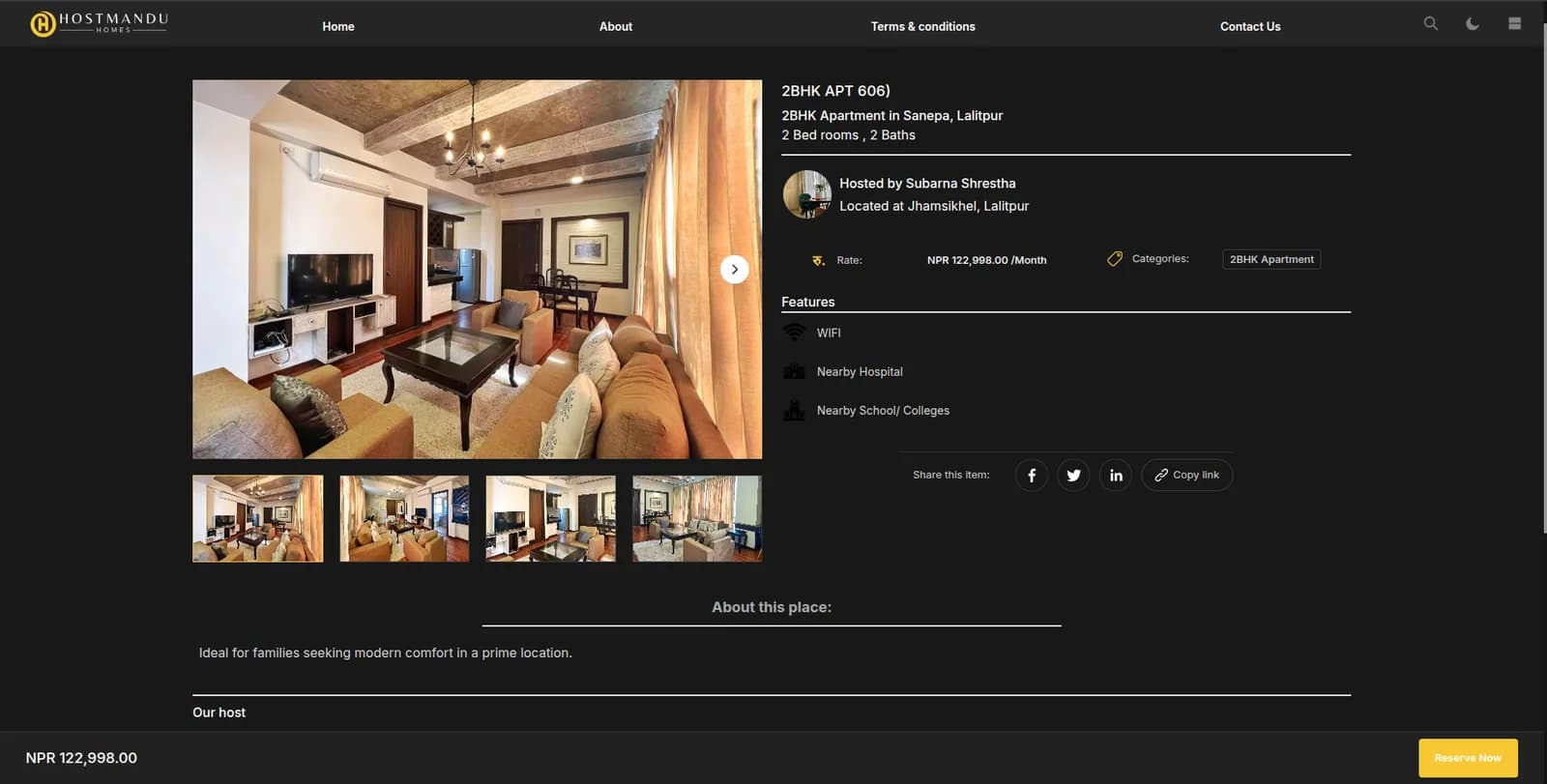 Hostmandu Homes property detail page