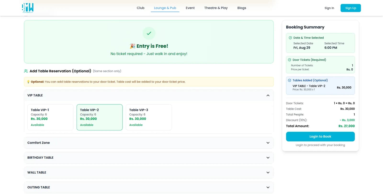 Book Me World ticket booking flow